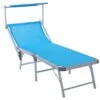 OUTSUNNY Reclining Texteline Sun Lounger Blue
