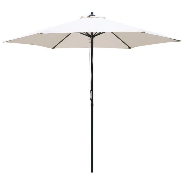 OUTSUNNY Garden Parasol Steel White 3m 4 OUTSUNNY Garden Parasol Steel White 3m - Image 2
