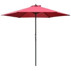 OUTSUNNY Garden Parasol Steel Red 3m -GardenChic Elegant Shop 1 1 117 52