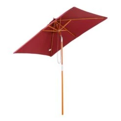 OUTSUNNY Wooden Garden Parasol With Tilt Function Red 2.5m -GardenChic Elegant Shop 1 1 119 23