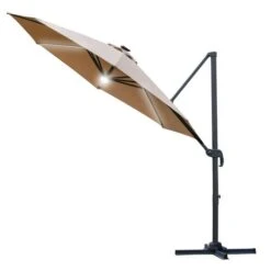OUTSUNNY Cantilever Garden Parasol Aluminium Brown 3m -GardenChic Elegant Shop 1 1 139
