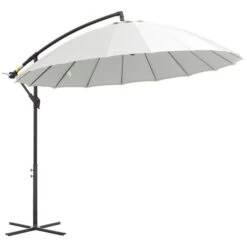 OUTSUNNY Cantilever Garden Parasol Aluminium Cream White 3m -GardenChic Elegant Shop 1 1 156