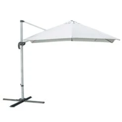 OUTSUNNY Cantilever Garden Parasol Aluminium White 3m 13 OUTSUNNY Cantilever Garden Parasol Aluminium White 3m -GardenChic Elegant Shop 1 1 159