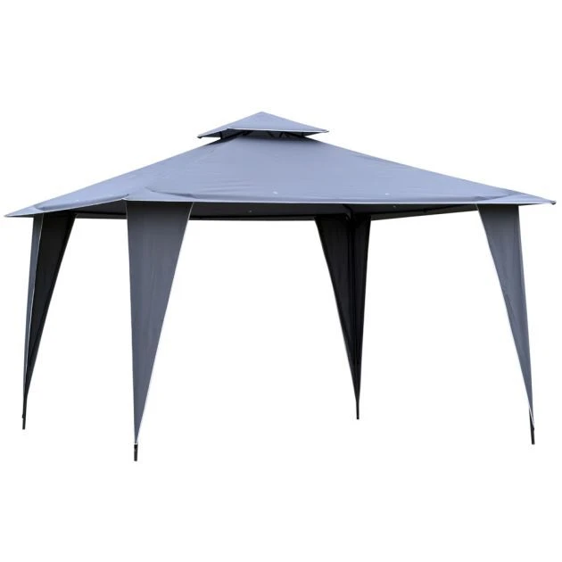 OUTSUNNY Heavy Duty Garden Gazebo Steel Grey 3.5m 5 OUTSUNNY Heavy Duty Garden Gazebo Steel Grey 3.5m - Image 3