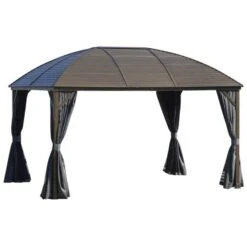 OUTSUNNY Steel Hardtop Gazebo Grey 4m -GardenChic Elegant Shop 1 1 188 1