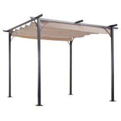 OUTSUNNY Steel Garden Pergola Beige 3m -GardenChic Elegant Shop 1 1 189 1