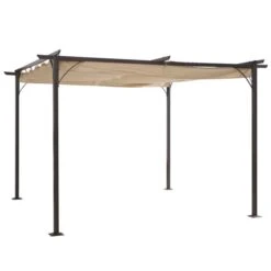 OUTSUNNY Steel Garden Pergola Beige 3.5m 19 OUTSUNNY Steel Garden Pergola Beige 3.5m -GardenChic Elegant Shop 1 1 191