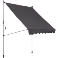OUTSUNNY Adjustable Awning Aluminium Grey 2 X 1.5m -GardenChic Elegant Shop 1 1 196 10