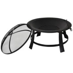 OUTSUNNY Round Metal Fire Pit 76cm