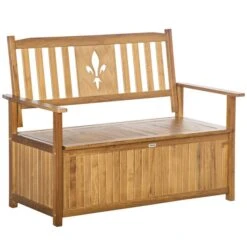 OUTSUNNY Garden Storage Bench Wooden 2 Seater -GardenChic Elegant Shop 1 1 198 1