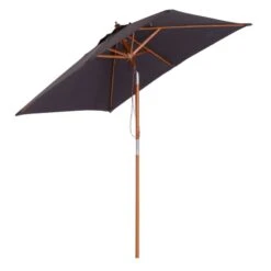 OUTSUNNY Bamboo Frame Parasol Grey - 2m 17 OUTSUNNY Bamboo Frame Parasol Grey - 2m -GardenChic Elegant Shop 1 1 202 11