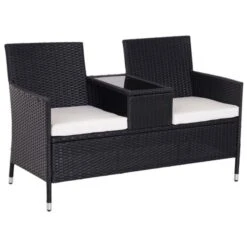 OUTSUNNY Rattan Love Seat Black 19 OUTSUNNY Rattan Love Seat Black -GardenChic Elegant Shop 1 1 202 31
