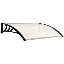 OUTSUNNY Curved Awning Polycarbonate Black 1.2m -GardenChic Elegant Shop 1 1 202 9