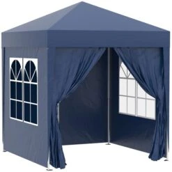 OUTSUNNY Pop Up Gazebo Canopy Blue - 2 X 2m -GardenChic Elegant Shop 1 1 242 42