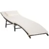 OUTSUNNY Rattan Folding Sun Lounger With Cushions Cream White -GardenChic Elegant Shop 1 1 253