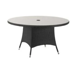 Cannes Black 6 Seater Round Dining Set -GardenChic Elegant Shop 1520438778 55363800