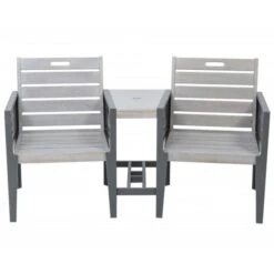 Florenity Grigio Tete A Tete Bench Set