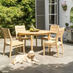 Roble 1.25m Round Dining Set -GardenChic Elegant Shop 1561126738 40711500