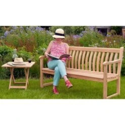 Roble Broadfield Bench And Occasional Table Set