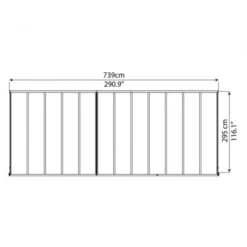 Olympia 3m X 7.3m Patio Cover Grey -GardenChic Elegant Shop 1565687099 91408800