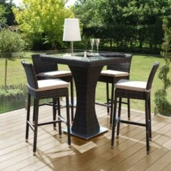 Maze 4 Seat Bar Set With Ice Bucket