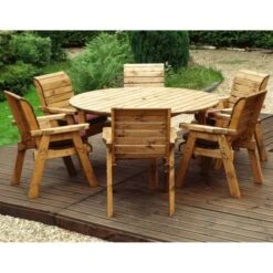6 Seater Round Table Set -GardenChic Elegant Shop 1606749082 92059600