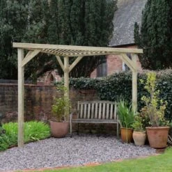 Slatted Corner Pergola