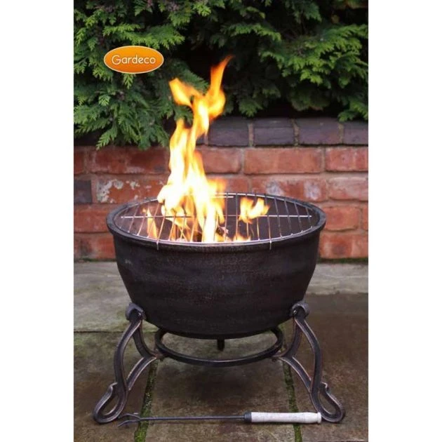 Elidir Cast Iron Fire Bowl With BBQ Grill 3 Elidir Cast Iron Fire Bowl With BBQ Grill