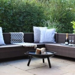 Spark Fire Pit With Legs Black 60cm