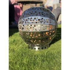 45cm Stainless Steel Bubbles FirePit Globe