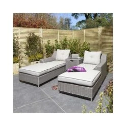 Prestbury Twin Sun Lounger Natural Stone