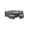 Maze Kingston Corner Deluxe Corner Dining Set With FirePit Table Grey