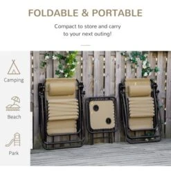 OUTSUNNY Zero Gravity Chairs Beige 2 Seater -GardenChic Elegant Shop 1653567330 78800600 qtzgdep0zllhax1j