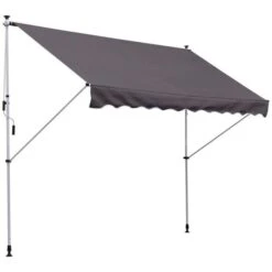 OUTSUNNY Adjustable Frame Awning Aluminium Grey 1.5m -GardenChic Elegant Shop 1653571172 97770100 2dw2wmypusgihpt2
