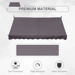 OUTSUNNY Adjustable Frame Awning Aluminium Grey 1.5m -GardenChic Elegant Shop 1653571174 13631700 yst9dx9zhjv0a3si