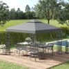 OUTSUNNY Porto Garden Gazebo Steel Grey 3m