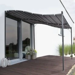 OUTSUNNY Freestanding Canopy Metal Grey 3m