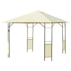 OUTSUNNY Garden Gazebo Steel Black/Cream White 3m -GardenChic Elegant Shop 1653573106 42377900 llm48t5cbmqdo98e