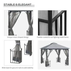 OUTSUNNY Garden Gazebo Metal Light Grey 3m -GardenChic Elegant Shop 1653573263 52412800 p2d50e1ksjtoaoqr