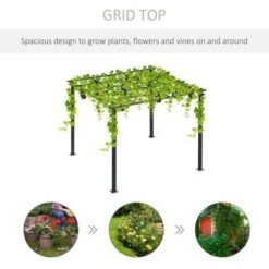 OUTSUNNY Garden Pergola Metal Black 3m -GardenChic Elegant Shop 1653573481 65760000 my0vnbwlly8ggjod