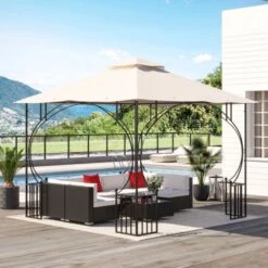 Best Seller 11 OUTSUNNY Garden Gazebo Replacement Canopy Beige 3m