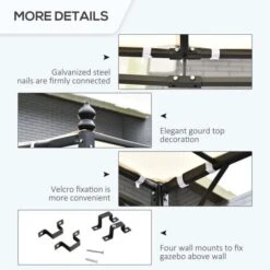 OUTSUNNY Wall Mounted Porch Metal Black 3m 15 OUTSUNNY Wall Mounted Porch Metal Black 3m -GardenChic Elegant Shop 1653575207 68146200 vmmv0vjbk22gzc80