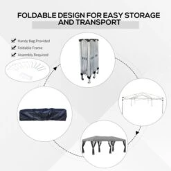 OUTSUNNY Garden Gazebo Steel Grey 6m -GardenChic Elegant Shop 1653575907 64845800 eeo0copsmn2p4ymo