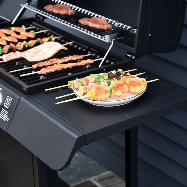 OUTSUNNY Deluxe 4 Burner BBQ Grill Steel Black 11 OUTSUNNY Deluxe 4 Burner BBQ Grill Steel Black - Image 9