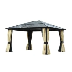 OUTSUNNY Hardtop Garden Gazebo Polycarbonate Brown 4.5m -GardenChic Elegant Shop 1653576600 50253500 czshjxczaeu3owba