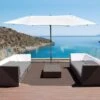 OUTSUNNY Ravenfield Garden Parasol Metal White 4.5m