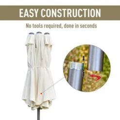 OUTSUNNY Ravenfield Garden Parasol Metal White 4.5m -GardenChic Elegant Shop 1653578547 89986600 a1h6fqkb2ifycfjs