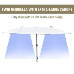 OUTSUNNY Ravenfield Garden Parasol Metal White 4.5m -GardenChic Elegant Shop 1653578551 62914400 iohv2kofbtqu4qq8