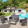 OUTSUNNY Rattan Sofa Set 4 Seater