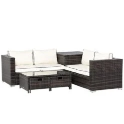 OUTSUNNY Rattan Sofa Storage Set Brown 4 Seater -GardenChic Elegant Shop 1653636318 26626600 j7bemolc7zt2ctic
